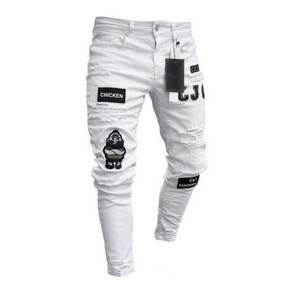 Jean liso hombre con parches 