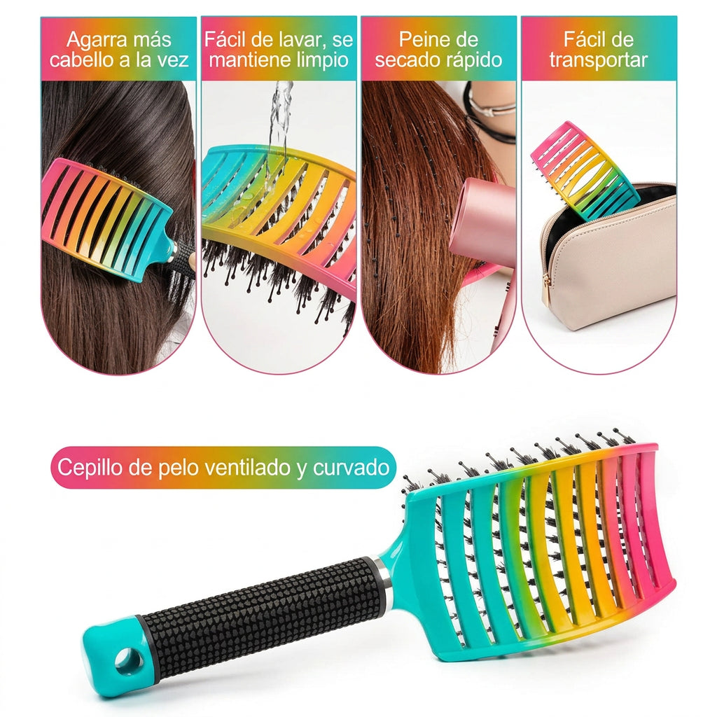 Detangling Hair Brush Women Bristle&Nylon Scalp Massage Comb Anti Static Wet Curly Hair Comb Hairdressing Combs Styling Tools