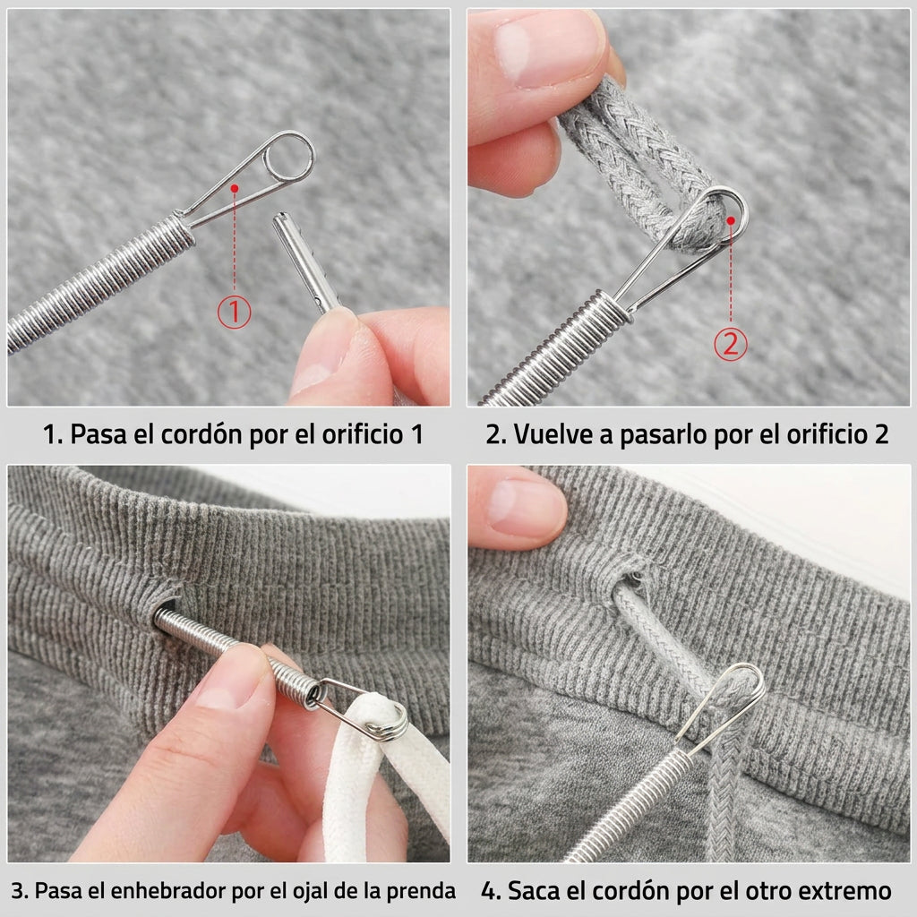 Enhebrador Flexible De Cintura Herramienta De Costura Hogar