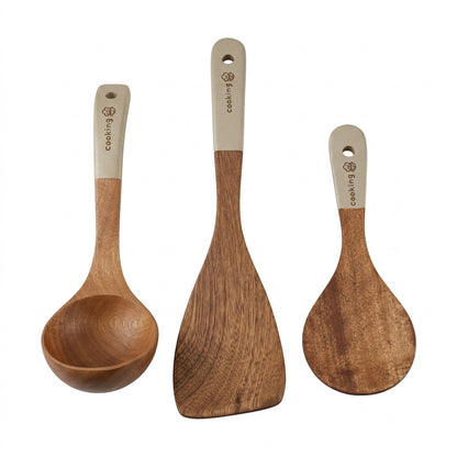 Espátula de Madera Ébano Antiadherentes. Resistente al calor, ideal para saltear