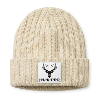 Gorro Beanie SM Tejido Con Parche Urbano - Beige Raccoon