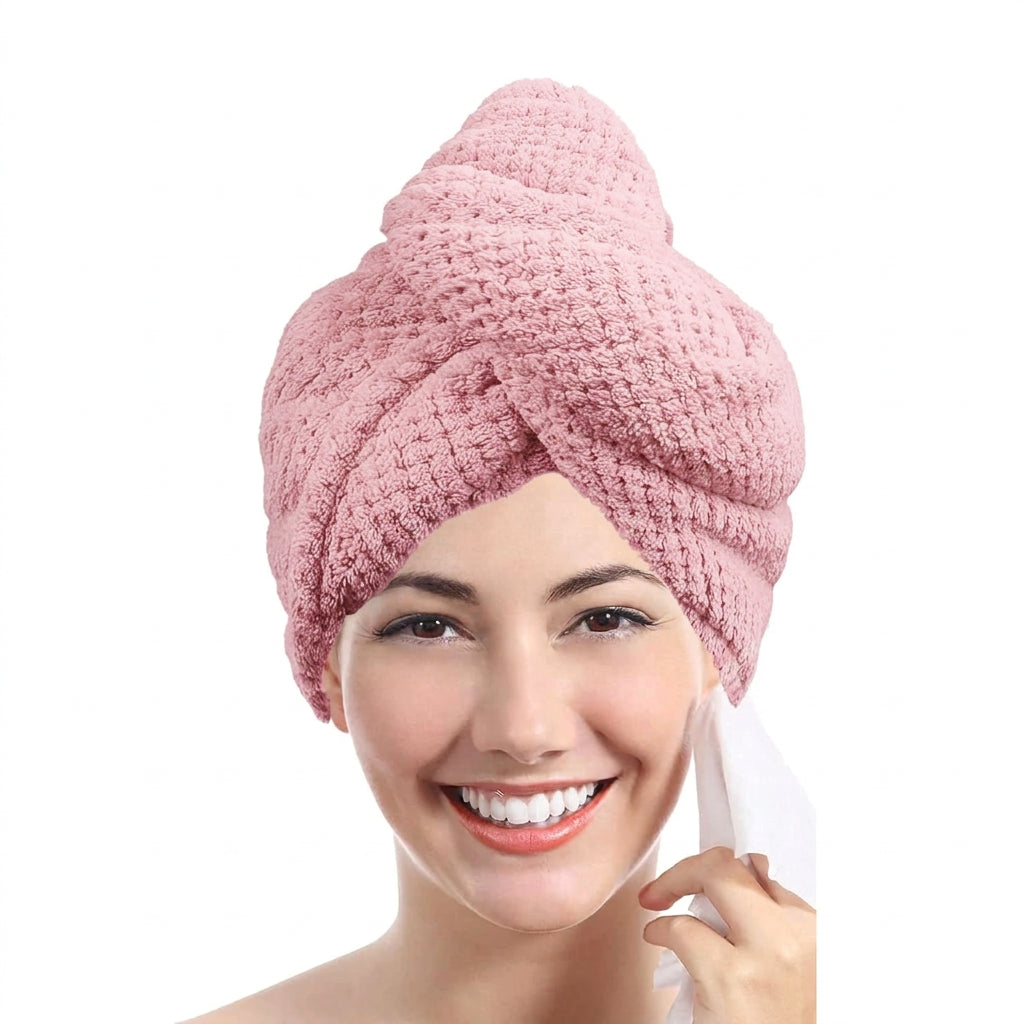 Gorro Secado Rápido Toalla Anti-Frizz Turbante Absorbente