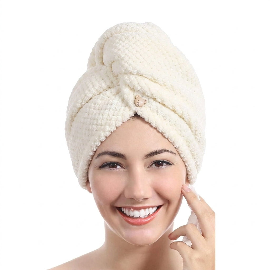 Gorro Secado Rápido Toalla Anti-Frizz Turbante Absorbente