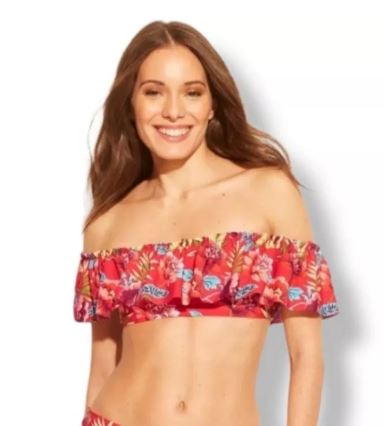 bikini dama top flores