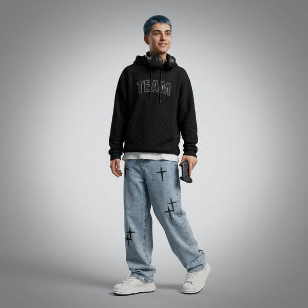 Jeans Hombre Boyfriend Vintage Cargo Suelto Estampado Estrel