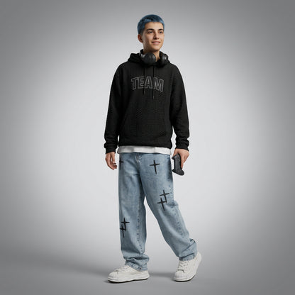 Jeans Hombre Boyfriend Vintage Cargo Suelto Estampado Estrel
