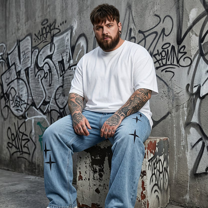 Jeans Hombre Boyfriend Vintage Cargo Suelto Estampado Estrel