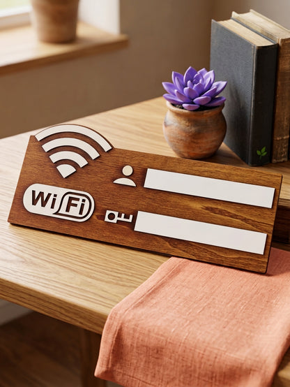 Letrero de Madera Wifi Vintage | Decoración de Pared Casa