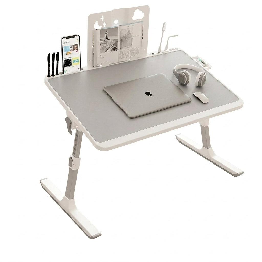 Mesa Plegable Elevable + ventilador + led  y Soporte. 