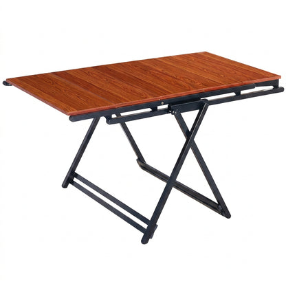 Mesa y Estantanteria Plegable madera Metal Multifunción