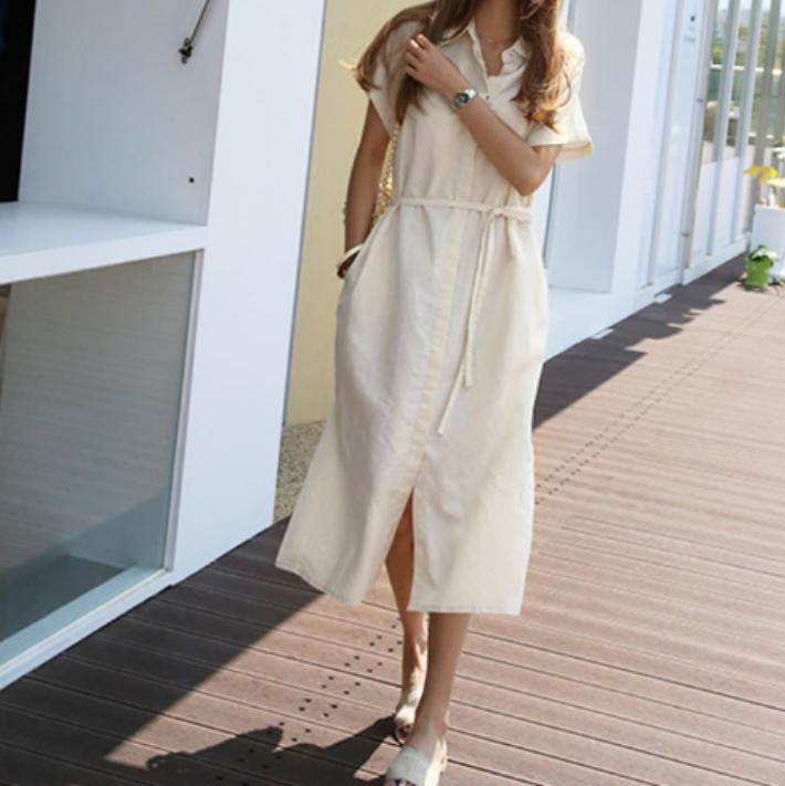 Vestido dama tunica lino