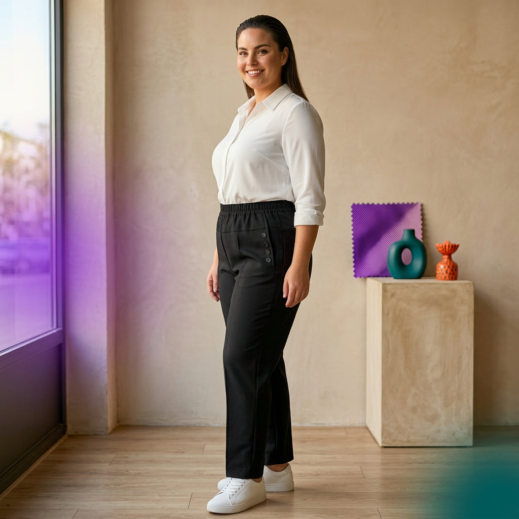 Pantalón Mujer Tallas Grandes  Cintura Alta