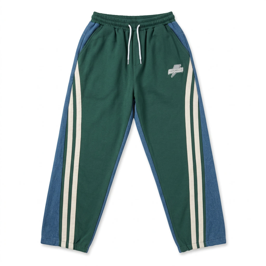 Pantalones Hombre Trap Suelto Algodón Patchwork Rayas