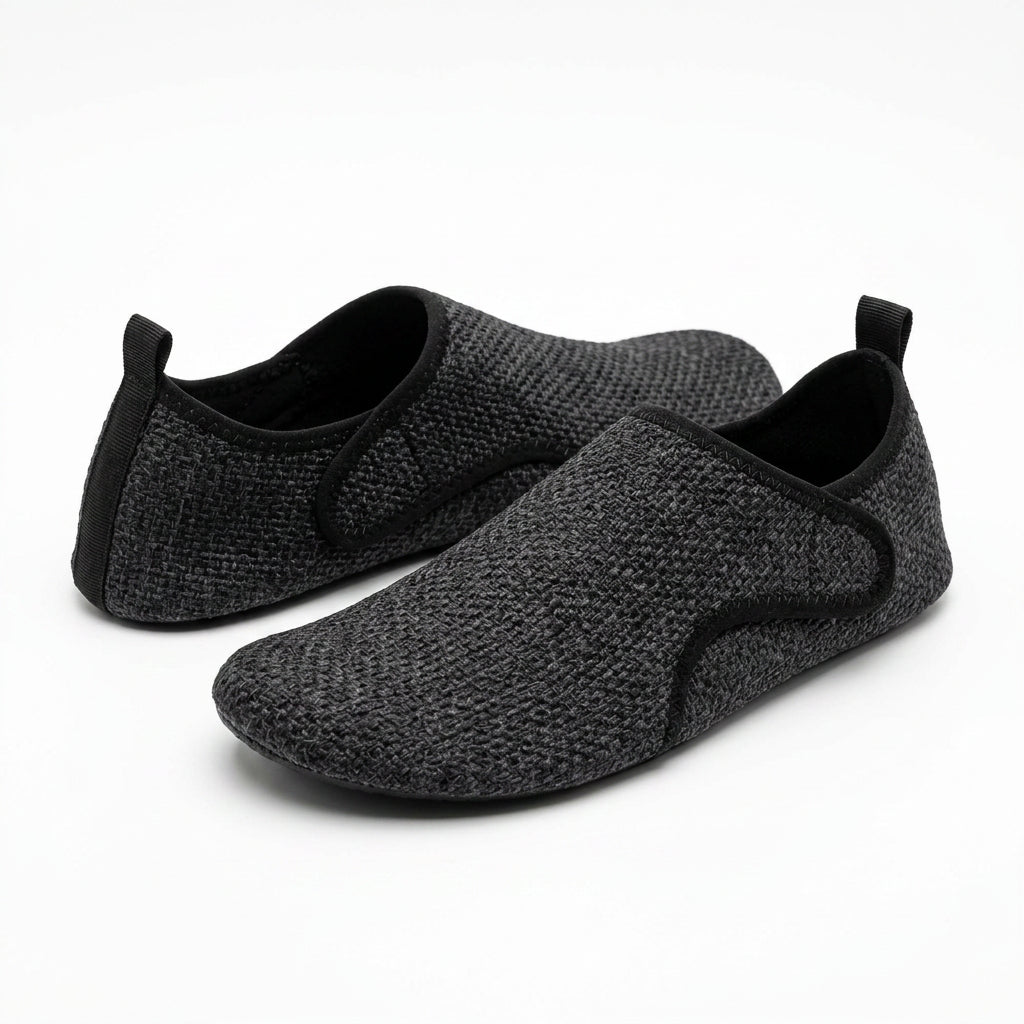 Pantuflas de hombre para interior, casuales, con cordones y velcro, cálidas y cómodas para el hogar.