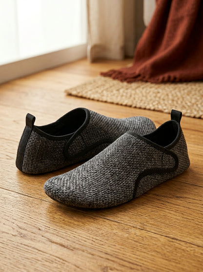 Pantuflas de hombre para interior, casuales, con cordones y velcro, cálidas y cómodas para el hogar.