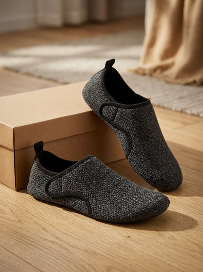 Pantuflas de hombre para interior, casuales, con cordones y velcro, cálidas y cómodas para el hogar.