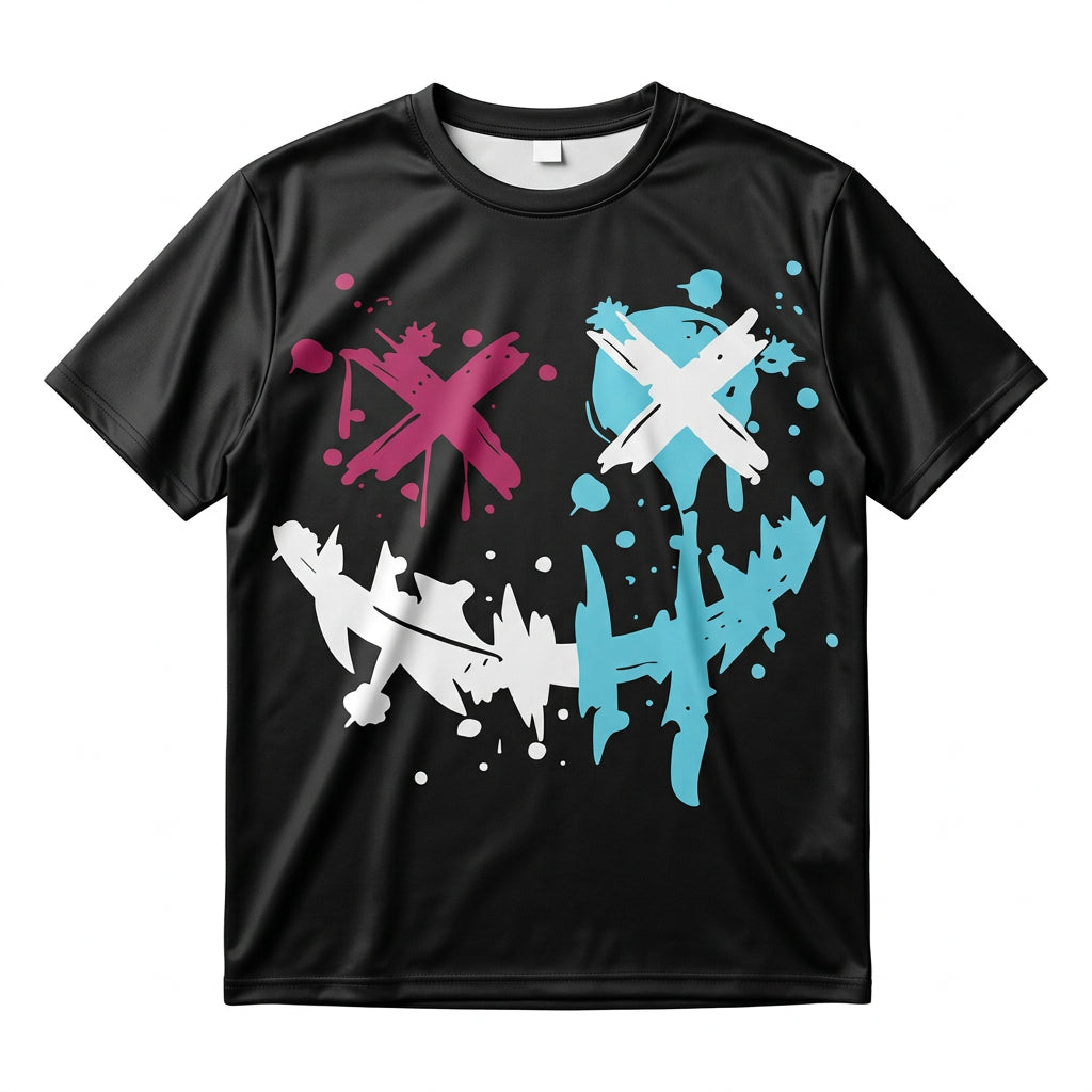 Remera de hombre de verano casual, de corte holgado, con estampado de cara feliz