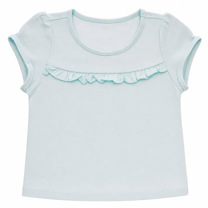 Remera niña lisa manga con volado