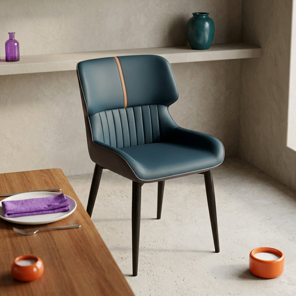 Silla De Comedor De Lujo En Cuero PU Acolchada Moderna