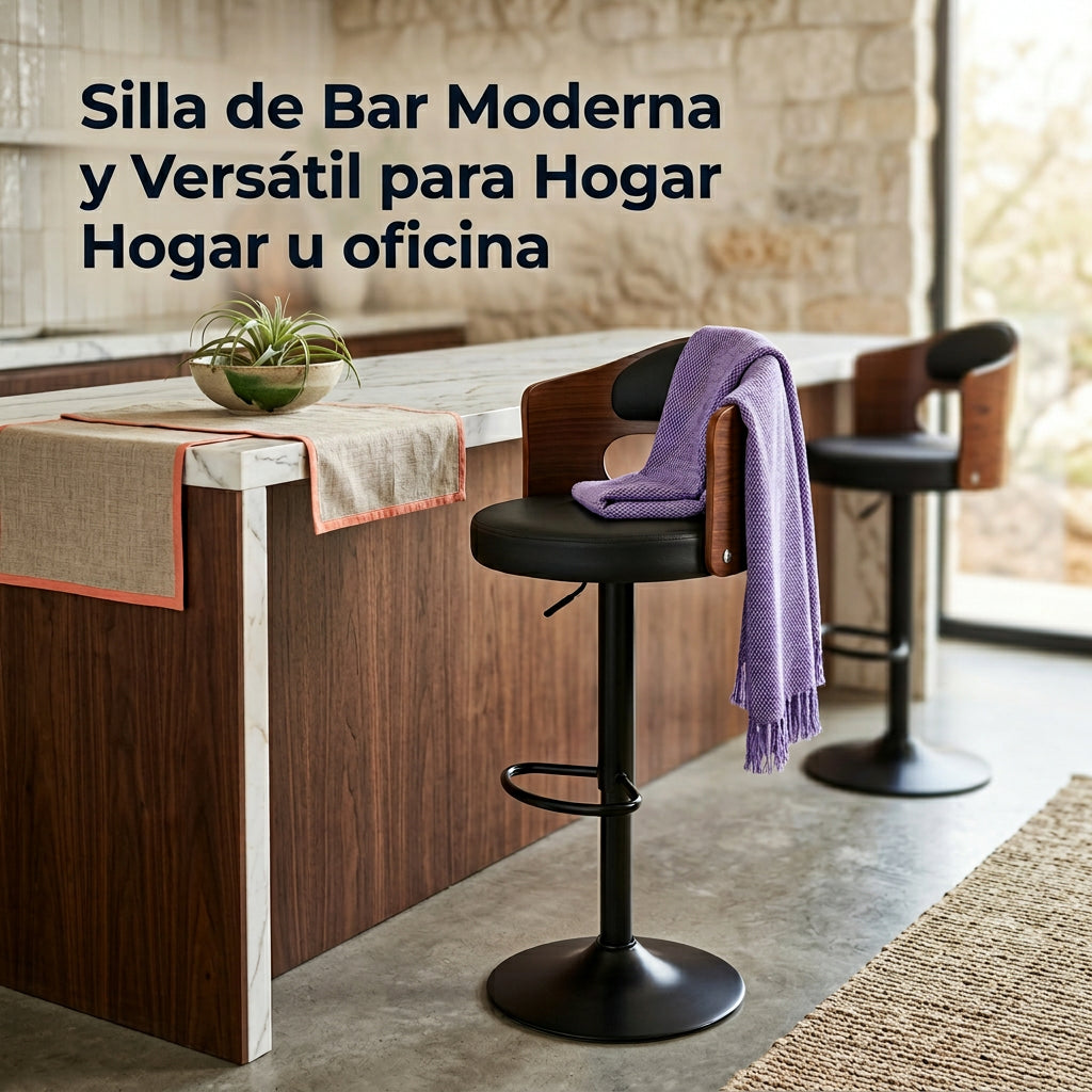 Silla de Bar Modernasa. Banquetas Altas y Taburetes para Hogar, Barra o Mostrador.