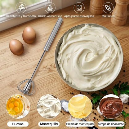Stainless Steel Egg Beater – Durable Semi-Automatic Mixer for Effortless Egg Cream Whipping – Kitchen Baking Stirring Tool