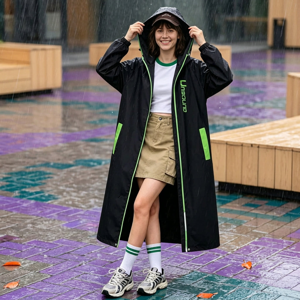 Traje de Lluvia Impermeable Reforzado para Adultos con Bandas Reflectivas, ideal para Moto, Ciclismo y Viajes.