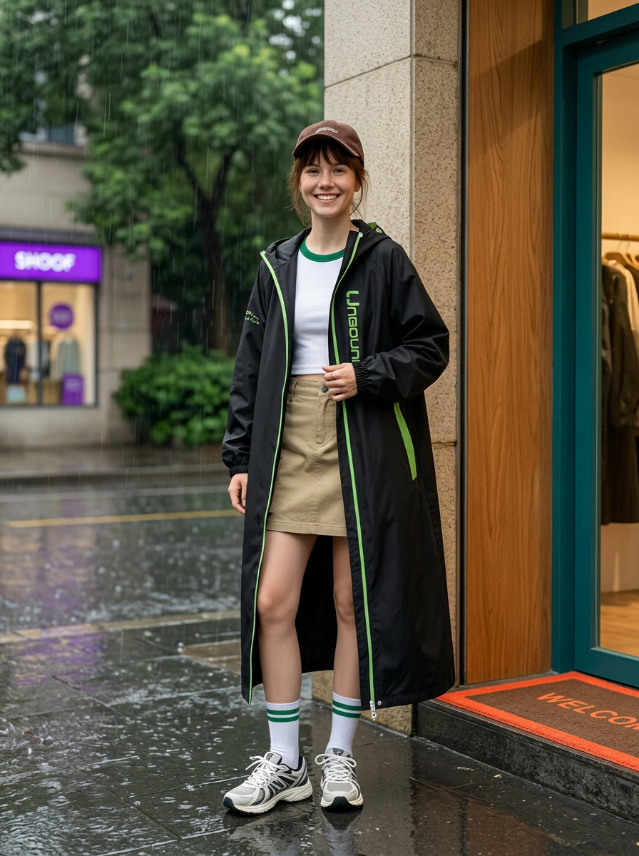 Traje de Lluvia Impermeable Reforzado para Adultos con Bandas Reflectivas, ideal para Moto, Ciclismo y Viajes.