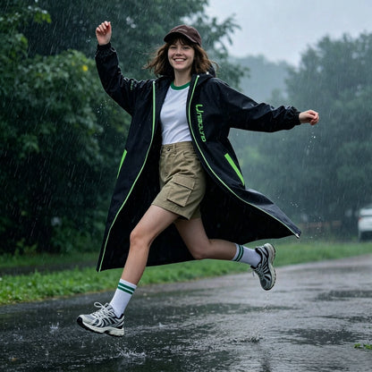 Traje de Lluvia Impermeable Reforzado para Adultos con Bandas Reflectivas, ideal para Moto, Ciclismo y Viajes.