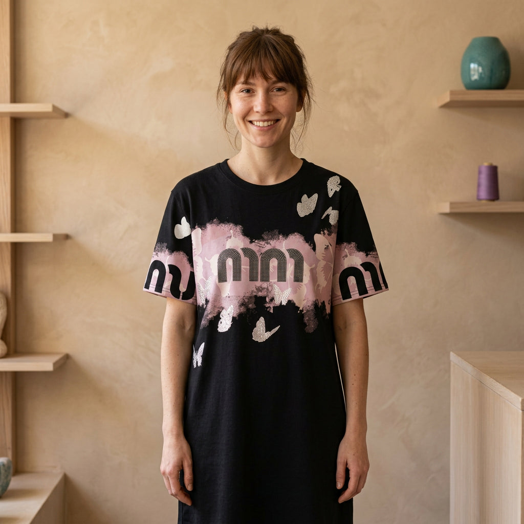 Vestido Buzo Con Capucha Manga Corta Estampado Letras Holgado Largo Medio Estilo Coreano Para Mujer Nuevo
