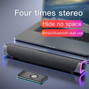 Altavoz gamer Bluetooth estilo barra con luces RGB