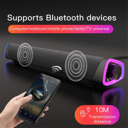 Altavoz gamer Bluetooth estilo barra con luces RGB