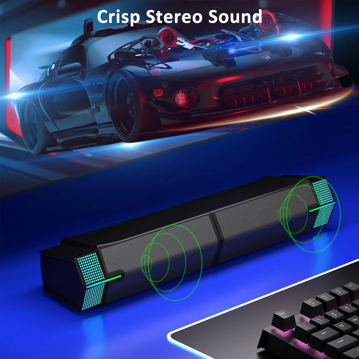 Altavoz gamer Bluetooth estilo barra con luces RGB noyo