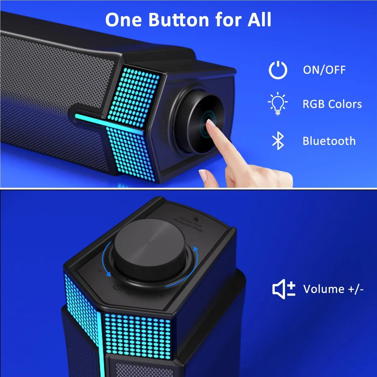 Altavoz gamer Bluetooth estilo barra con luces RGB noyo