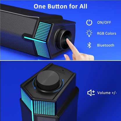 Altavoz gamer Bluetooth estilo barra con luces RGB noyo