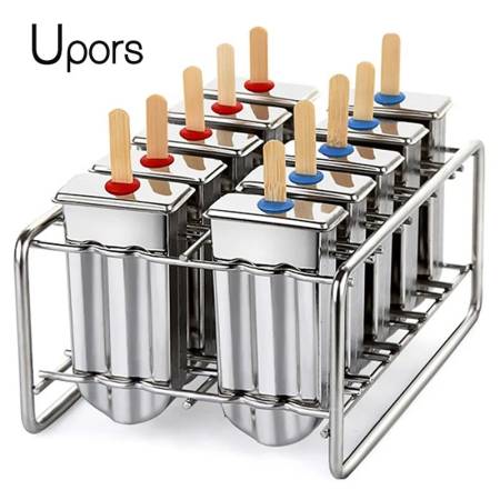 Molde de acero inoxidable para helado en barra 10 piezas - Plateado