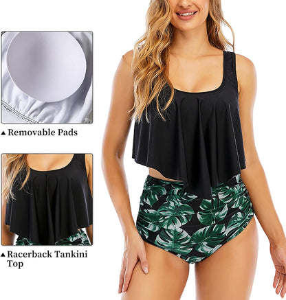 Bikini TA hojas top con volado