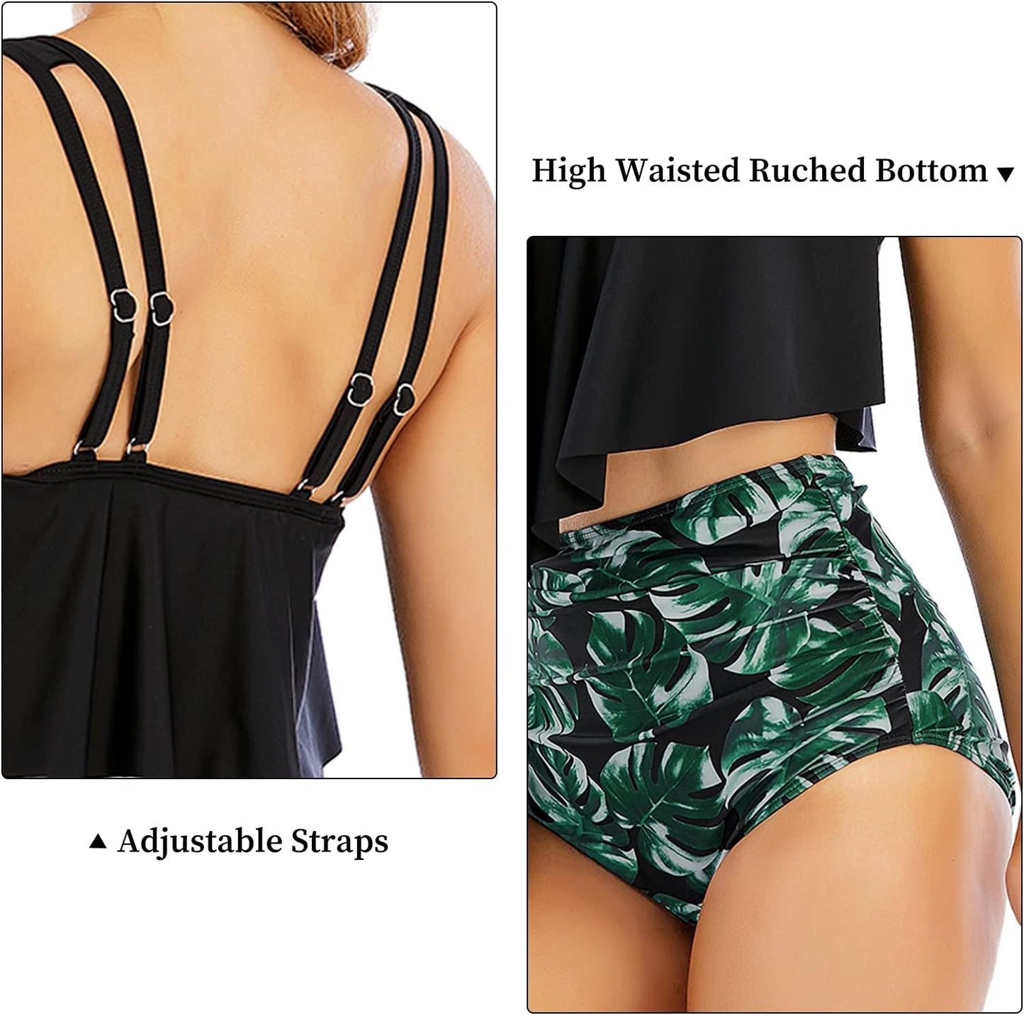 Bikini TA hojas top con volado