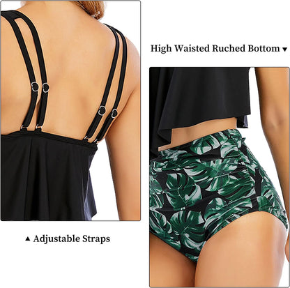 Bikini TA hojas top con volado