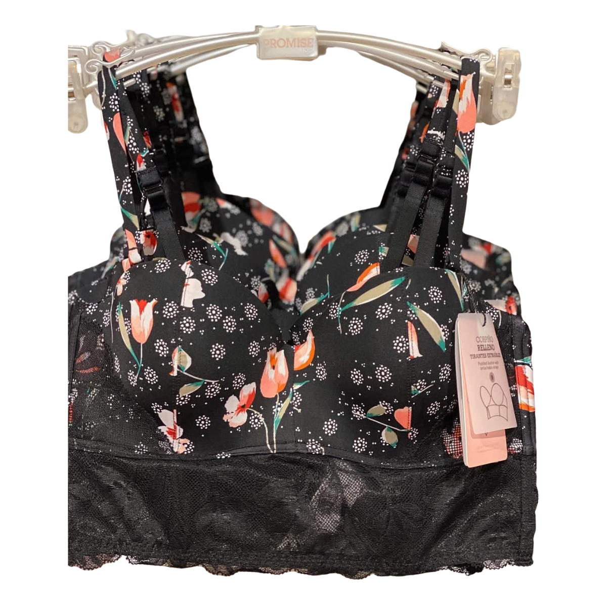 Bustier Promise corse floreado con encaje