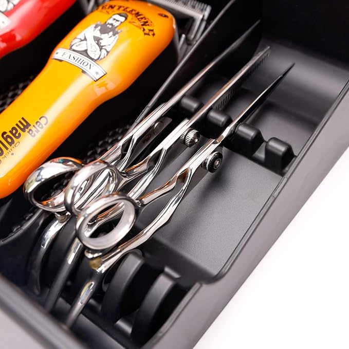 Caja organizadora de herramientas de barberia y peluqueria