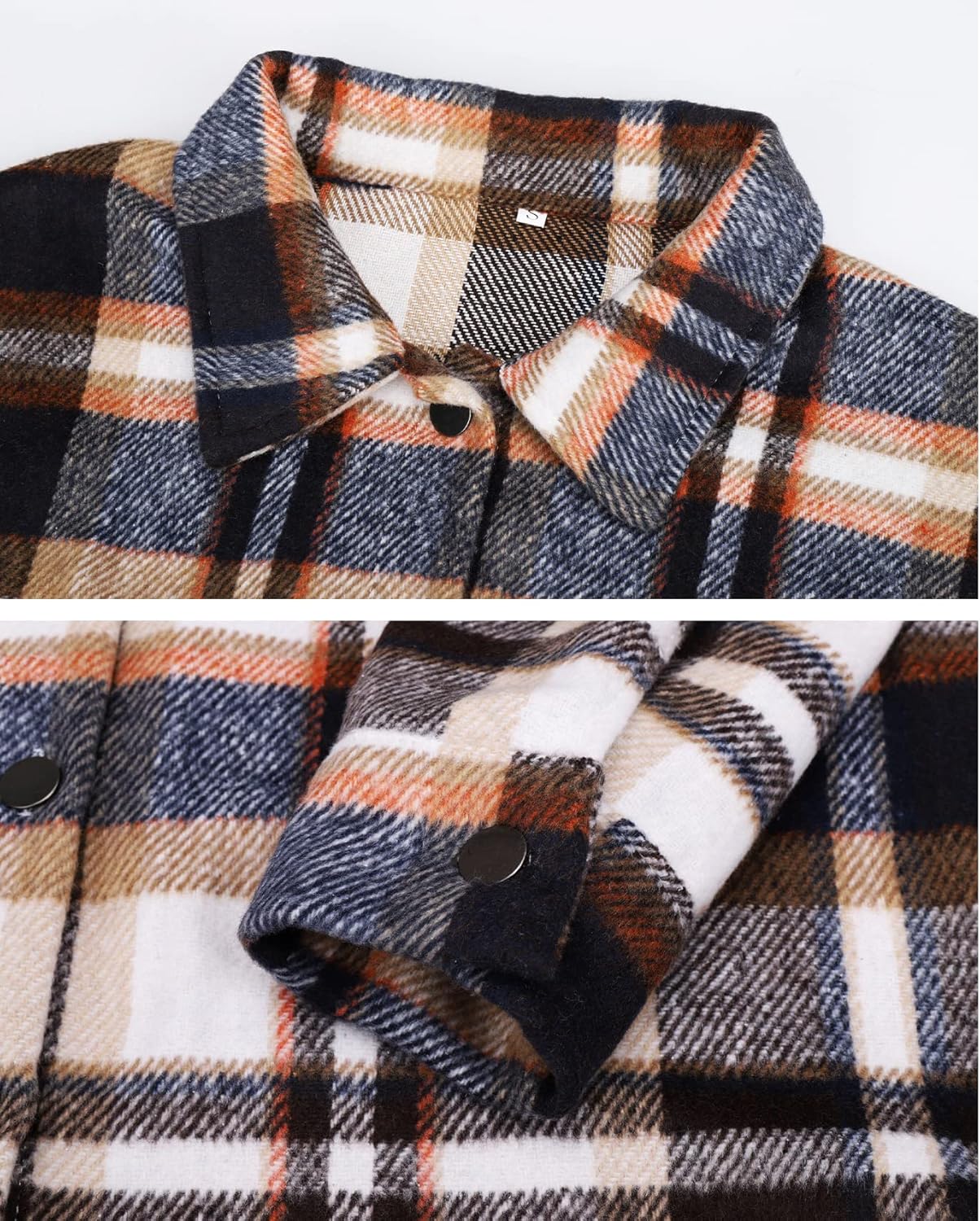 Camisa dama tartan over size boton metalico