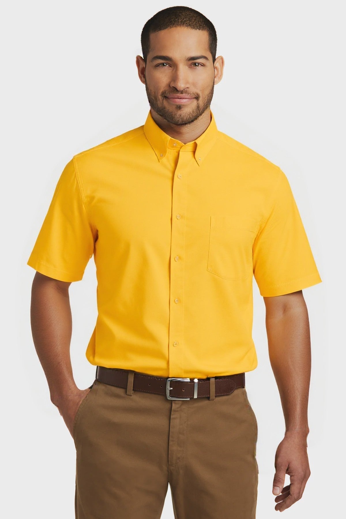 Camisa hombre Core365 MC lisa