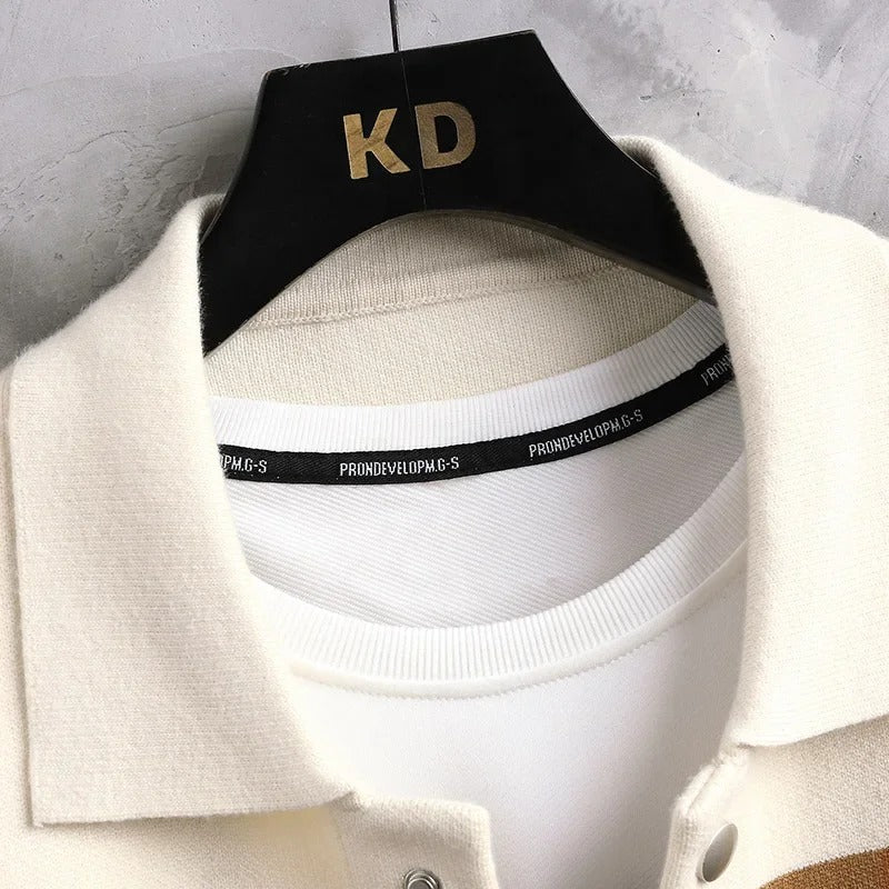 Campera hombre de hilo colores y bolsillos al frente 