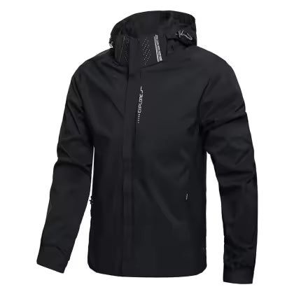 Campera hombre nylon Slim con capucha Impermeable 