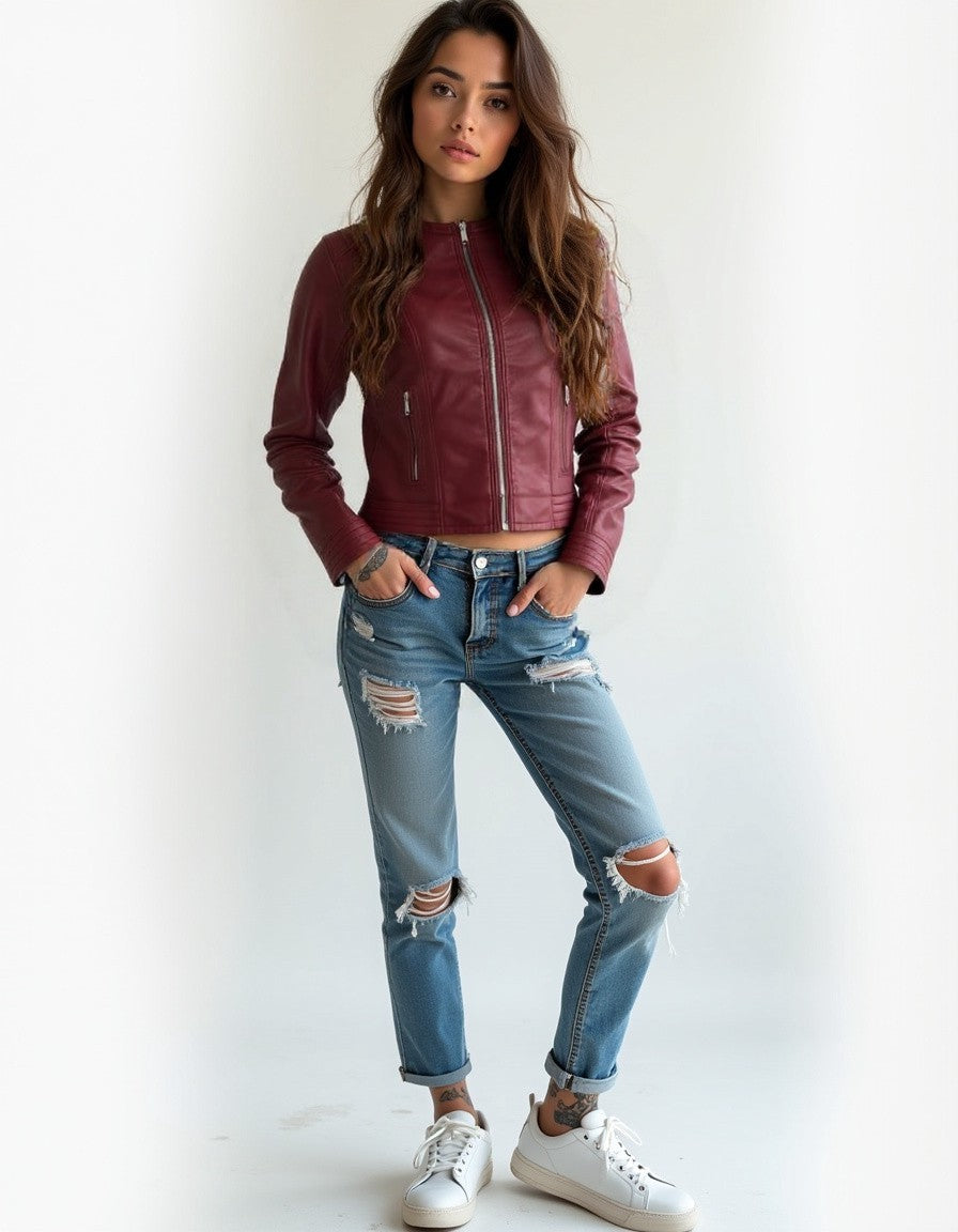 Campera dama Melaioma cuero 