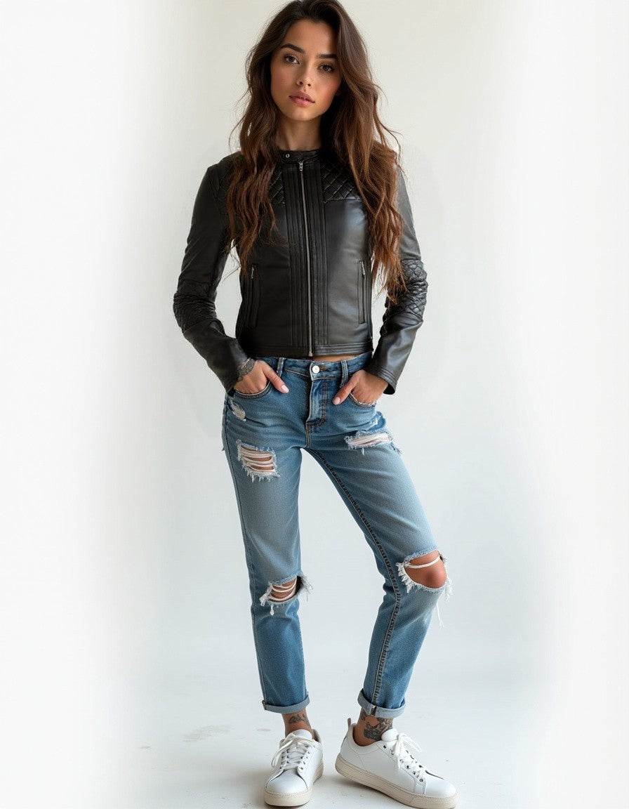 Campera dama Melaioma cuero 