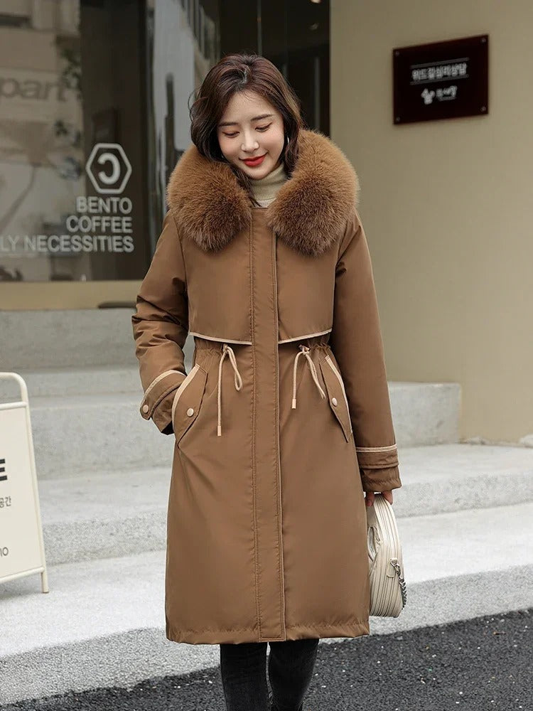 Campera dama parka forro extraíble y capucha