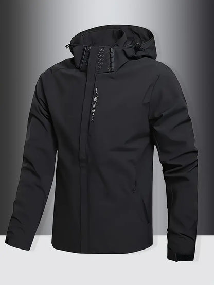 Campera hombre nylon Slim con capucha Impermeable 
