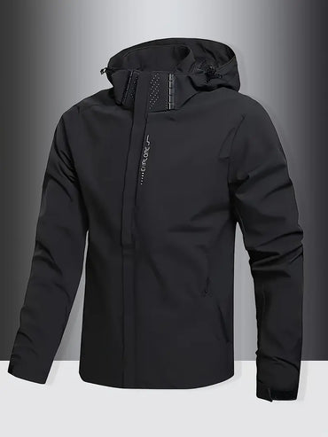 Campera hombre nylon Slim con capucha Impermeable 