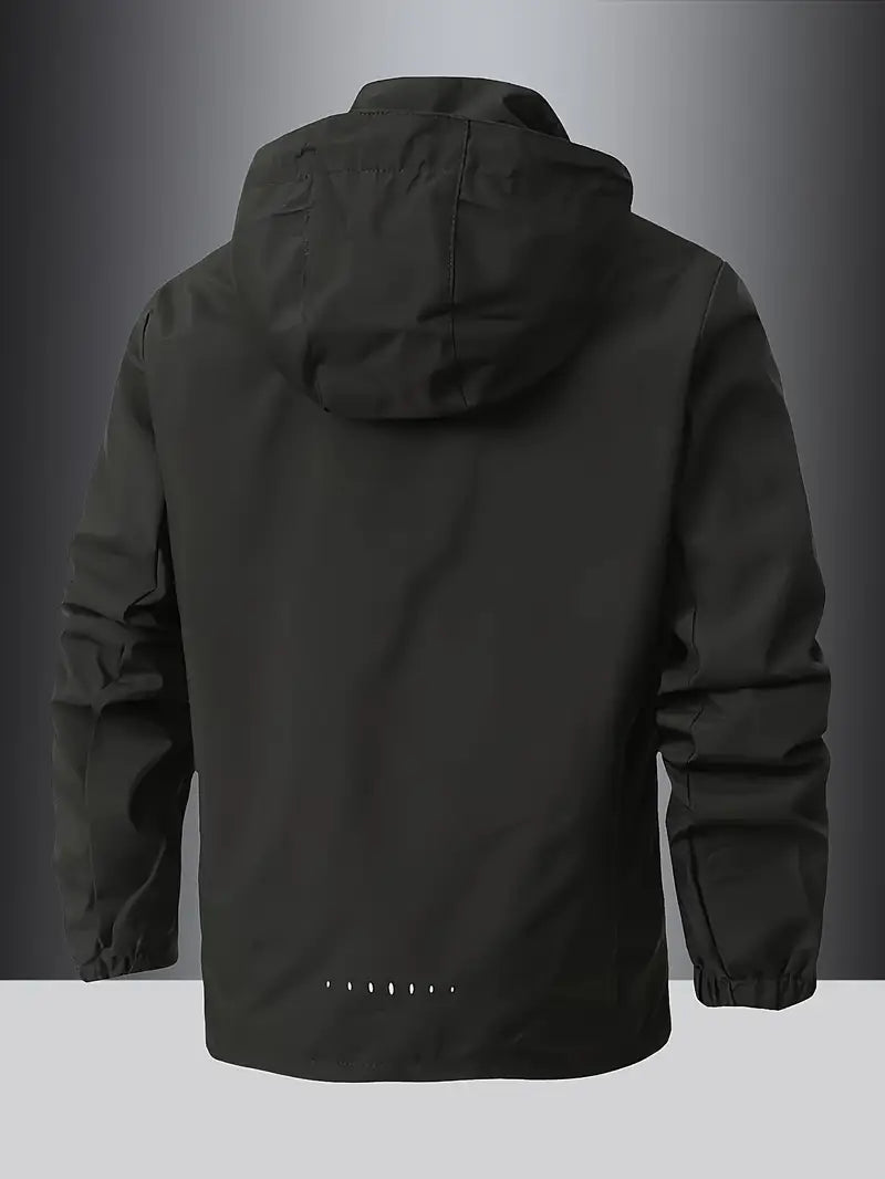 Campera hombre nylon Slim con capucha Impermeable 